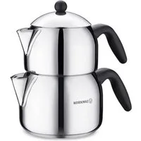 Korkmaz Caydanlik-Teekanne Orbit Maxi A038, 2,2 l, (2-St), 1,2L/2,0L, für alle Herdarten geeignet, aus 18/10-Edelstahl