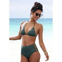LASCANA Highwaist-Bikini-Hose Italy Goldfarbene Zierringe