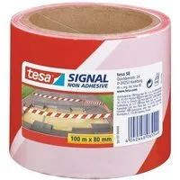 tesa Absperrpfosten tesa Absperrband Signal 100 m x 80 mm rot-weiß