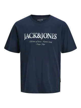 JACK&JONES - JJDEVIN DAYTONA PRINT TEE SS CN JNR Navy Blazer - Gr. - 176