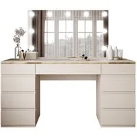 Lookway Schminktisch AURORA DOUBLE KASZMIR mit Schubladen (1x Schminktisch, 1xSpiegel mit LED), mit LED, mit Spiegel, mit Schubladen