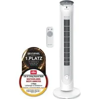 Brandson Turmventilator mit Fernbedienung, NTV Sieger 2026, Oszillation, Timer, 40 Watt, dank Aromafach als Diffusor verwendbar, leise, 3 Modi, Standventilator