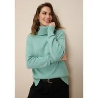 Tamaris Rollkragenpullover aus weicher Viskosemischung in lässiger Form mit seitlichen Schlitzen