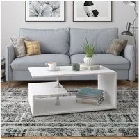 Vicco Couchtisch Guillermo, Weiß, 91 x 52,6 cm (1-St)