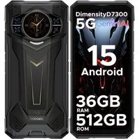 DOOGEE S200 PLUS 5G Android 15 Rugged Baustellenhandy Outdoor Smartphone (6.72 Zoll, 512 GB Speicherplatz, 100 MP Kamera, 36GB(16+20 GB erweiterter RAM) + 512GB/2TB TF, 10800mAh, 100 MP+ 32 MP)
