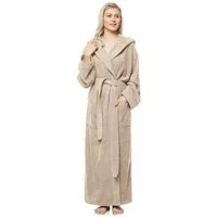 Arus Damenbademantel Pandora, extra lang, mit Kapuze, 100% Baumwolle, für Spa & Zuhause, langform, 100% Baumwolle, Kapuze, Gürtel, mit Kapuze, extra lang, 100% Baumwolle