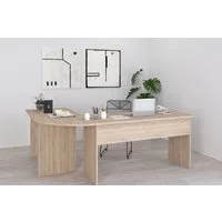 FMD Eckschreibtisch Tiell, Winkel Schreibtisch, Bürotisch, beidseitig montierbar, 205/155 cm