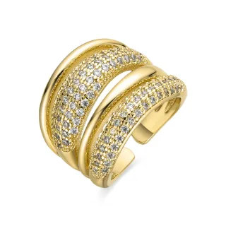 Luxenter Ring mit glänzendem 18k Gold Finish Zirkonia - Merima