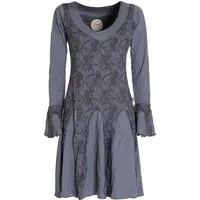 Vishes Jerseykleid Damen Langarm Longshirt-Kleid Sweatkleid Shirt-Kleid Tunika-Kleid Guru, Retro, Hippie Style