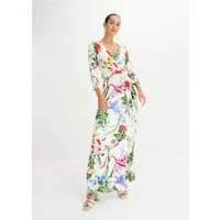 bonprix Maxikleid mit 3/4-Ärmeln, taillierte Passform, aus Polyester und Elasthan