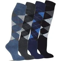 Frostfighter Kniestrümpfe Herren Thermokniestrümpfe (4 Paar) fusselfreies Vollfrottee Innenfutter, Winter - Kniestrümpfe