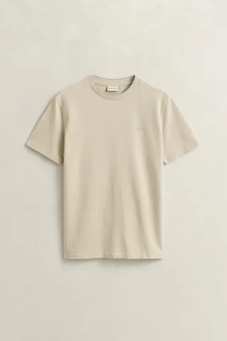 GANT - Two-Toned Piqué T-Shirt oat beige - Gr. - M