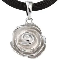 Schmuck Krone Kettenanhänger Anhänger Rose aus 925 Silber rhodiniert, Silber 925
