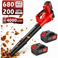 Blossom Akku-Laubbläser akku-gebläse Elektrischer Laubbläser mit 2x 21V 2.0Ah Akkus, 320 km/h, (21V Kabelloser Ergonomischer Griff), Gartenlaubbläser Turbo Gebläse Handgebläse für Garten Terrasse
