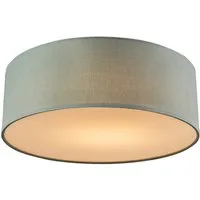 Qazqa Deckenleuchte Drum led, LED wechselbar, Extra-Warmweiß, QAZQA Deckenleuchte, led-module, Grün, Textil, Modern