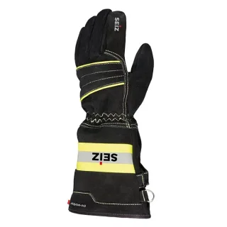 Einsatzhandschuh | SEIZ | FIRE-WORKER | EN 659:2003 | Größe 6-12 | schwarz | Lederhandschuh | weite Stulpe | hitzebeständig | atmungsaktiv | KEVLAR®