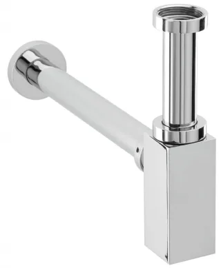 Herzbach Living Flaschensiphon 1 1/4", eckige Ausführung chrom, 11.486000.1.01 11.486000.1.01