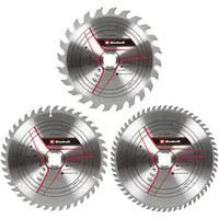 Kreissägeblatt-Satz HM, Ø 250 x 30mm, 3,2mm, 24Z / 42Z / 60Z 3-teilig, für Zug-Kapp- & Gehrungssägen, Tischkreissägen