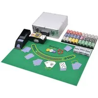 vidaXL Spiel Kombiniertes Poker/Blackjack Set mit 600 Laserchips Aluminium