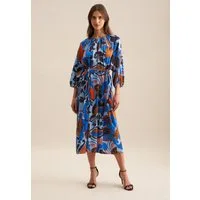 seidensticker Sommerkleid Schwarze Rose 3/4 Rundhals Floral