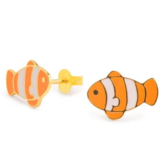 Clownfisch Ohrringe vergoldet