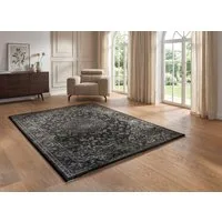 TaCa Home Teppich Vintage Designer Teppich, rechteckig, Höhe: 14 mm, Wohnzimmer Schlafzimmer, anthrazit - 133 x 195 cm