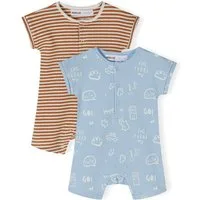 MINOTI Schlafoverall Kurzarm-Strampler im 2-er Pack. (0-24m)