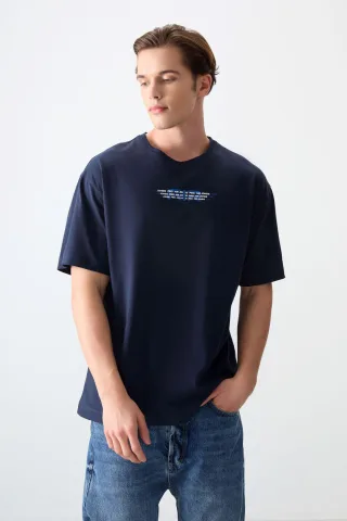 Übergröße Baumwoll-Logo-T-Shirt