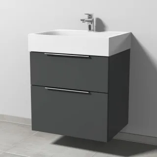 Sanipa 3way Waschtischunterbau zu Kaldewei Silenio Waschtisch mit 2 Auszügen, Anthrazit-Matt UM45522