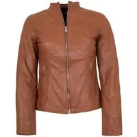 Jilani Lederjacke Fulya Jilani - Damen Lederjacke Lammnappa cognac