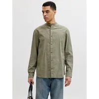 Jack & Jones Langarmhemd JJESUMMER LINEN BLEND BAND SHIRT L/S SN Baumwollmischung, regular fit