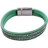 Steuer Armband Velours Armband türkis mit Strass
