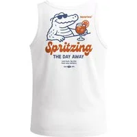 Neverless Tanktop Herren Tank-Top Backprint Spritzing the day away Alligator Retro mit Print