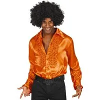 thetru Kostüm Schlagerstar Rüschenhemd orange