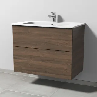 Sanipa 3way Waschtischunterbau zu Duravit ME by Starck Waschtisch mit 2 Auszügen, Eiche-Arizona SM72580