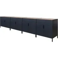PROREGAL® Mehrzweckschrank MegaDeal Flügeltürenschrank LION mit 2 Türen & Magnetverschluss (4-St) Robuster Flügeltürenschrank Stahlschrank Büroschrank Kommode