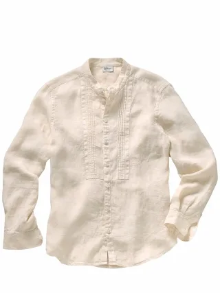 Luis Trenker Herren Leinenhemd Lubarnay Beige 100 % Leinen