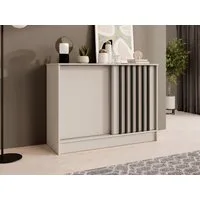 Beautysofa Kommode mit 2 Schiebetüren HORIZON (in 100 cm, 120 cm oder 160 cm, verschiedene Farben: Eiche Artisan, Schwarz, Weiß, Kaschmir), mit dekorativen Lamellen
