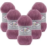Alize 5 x ALIZE Extra Häkelwolle, 220 m, Handstrickgarn,Häkeln