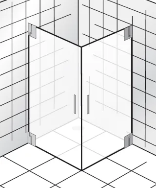 HSK K2.27 Eckeinstieg mit 2 Drehtüren K2.27