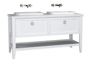 VitrA Valarte Set 150 cm 2 Einbauwaschtische + Waschtischunterschrank 2 Vollauszüge Weiß Matt,62210 62210