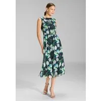 SWING Cocktailkleid - Kleid aus bedrucktem Mesh Taillierter Schnitt mit ausgestelltem Rockteil