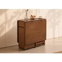 oleyluckidea Esstisch klappbar Massivholz Klapptisch 130 cm mit Stauraum & Rollen Nussbaum (0-St., ein Esstisch), Breite 13Ocm