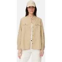 camel active Hemdbluse mit Stehkragen und Knopfleiste Langarm unifarben
