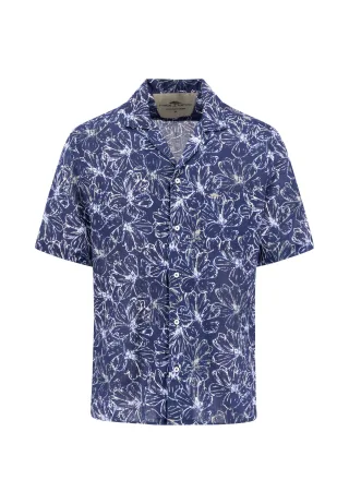 FYNCH-HATTON - Linen Flower Print, Resort, 1/2 marine - Gr. - XXL