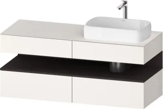 Duravit Qatego Konsolenwaschtischunterbau wandhängend Weiß Supermatt 1400x550x600 mm - QA47660808400 QA4766080840010