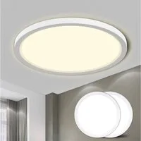 LQWELL LED Deckenleuchte Rund Flach LED Deckenlampe 2 Stück, 18W,1600LM, LED fest integriert, neutralweiß, Badlampe Modern Schlicht Lampe