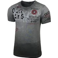 Baxboy T-Shirt Baxboy Moderner Männer Kurzarm Verwaschen Used Look TShirt B-147