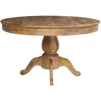 baario Esstisch Esstisch LA BEAUME 100cm, Landhausstil antikbraun rund massiv Eiche Finish