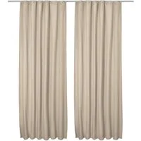 Beautissu Vorhang 2er Set Thermovorhang Gardine Creme Amelie TK, 140x245cm, Vorhang isolierend Kälte- & Hitzeschutz Universalband Verdunkelnd